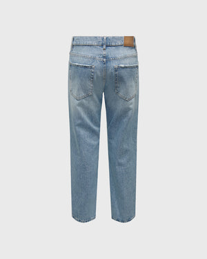 Edge Straight Denim Jeans lichtblauw