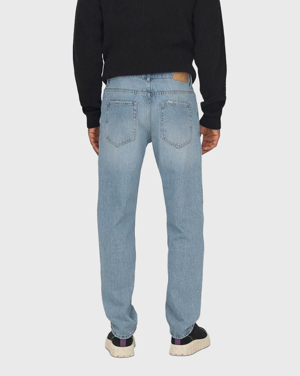 Edge Straight Denim Jeans lichtblauw