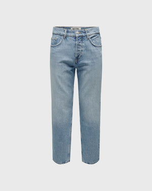 Edge Straight Denim Jeans lichtblauw