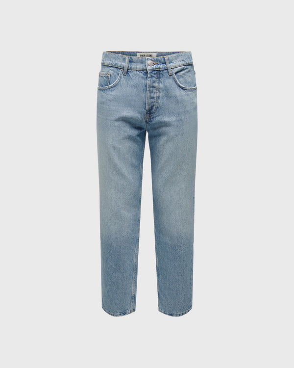Edge Straight Denim Jeans lichtblauw