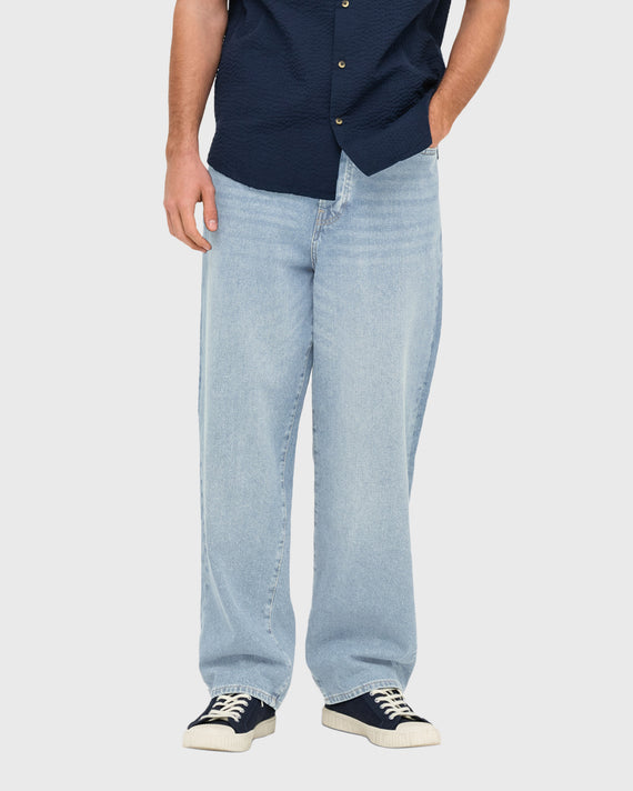 Only & Sons Fade Loose Jeans Lichtblauw