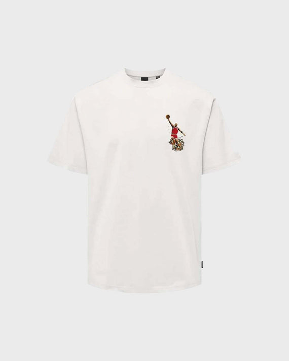 Only & Sons Jordan Jumping Man T-shirt Wit