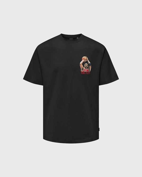 Only & Sons Jordan You Fly T-shirt Zwart