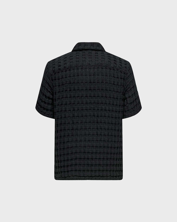 Only & Sons Resort Waffle Shirt Zwart