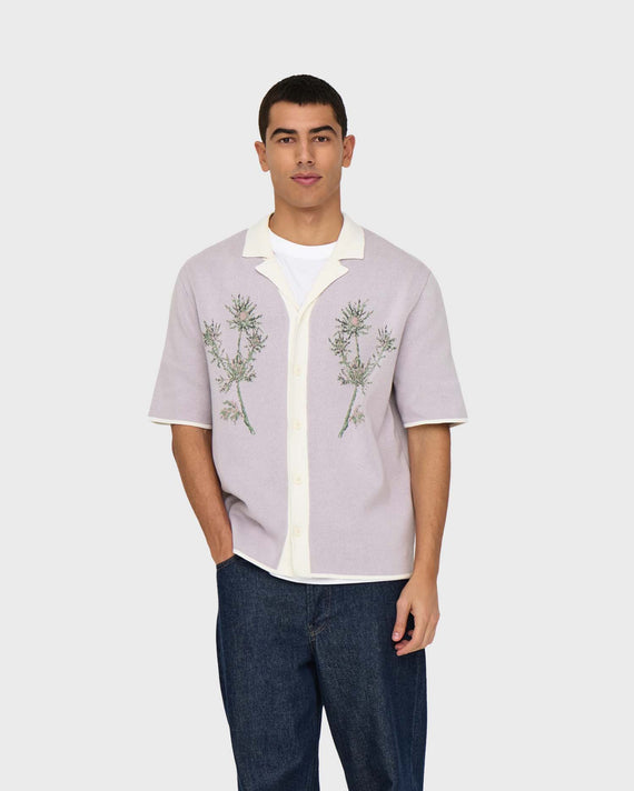 Only & Sons Run Resort Shirt Paars