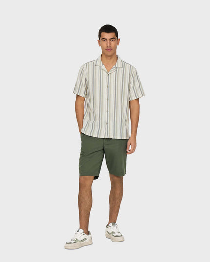 Trev Regular Structure Stripe Shirt Khaki