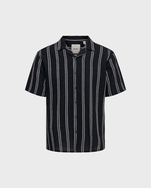 Trev Regular Structure Stripe Shirt Navy
