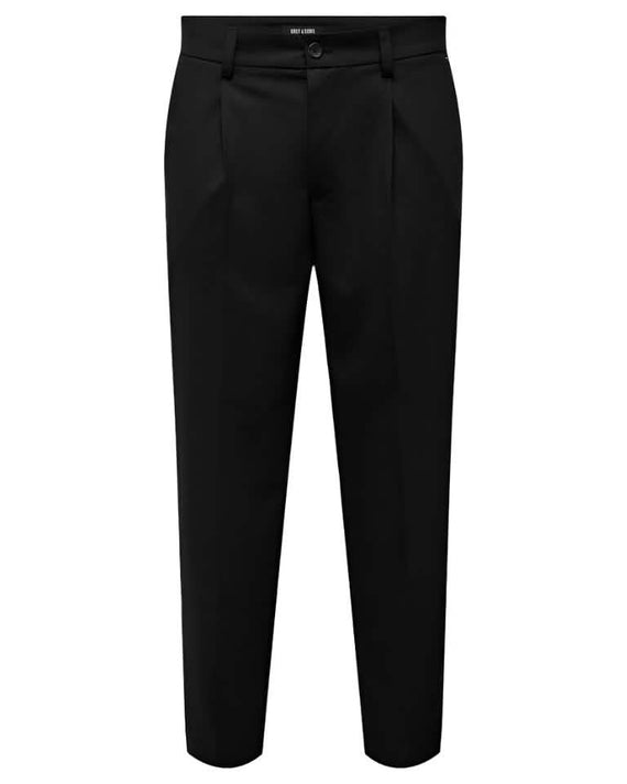 Pale-Pleat-Loose-Pantalon-Black-Front
