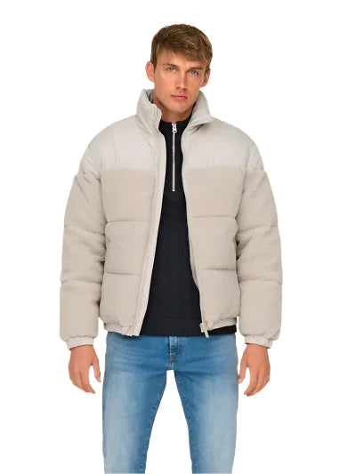 Eli Sherpa Puffer Jas Beige