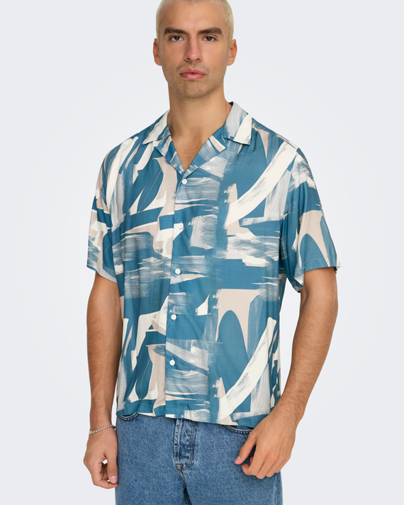 Only & Sons Life Reg Resort Shirt Blauw