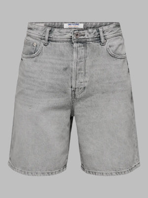 Only & Sons Fade Straight Fit Denim Short