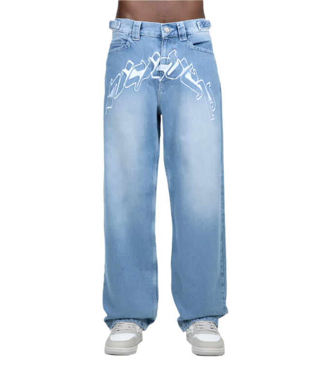 OUTLINED MIRAGE DENIM LIGHT BLUE / WHITE op model