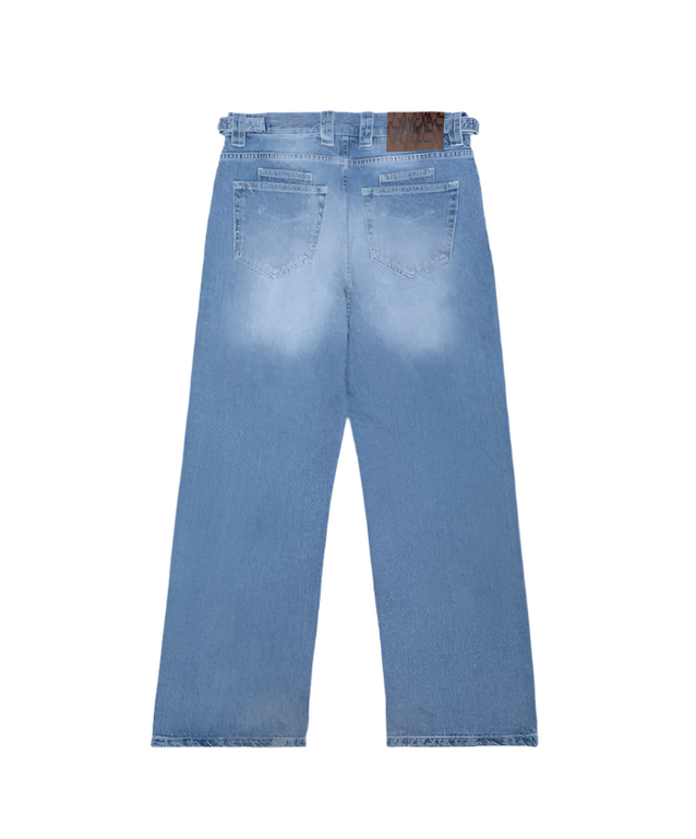 OUTLINED MIRAGE DENIM LIGHT BLUE / WHITE van de achterkant