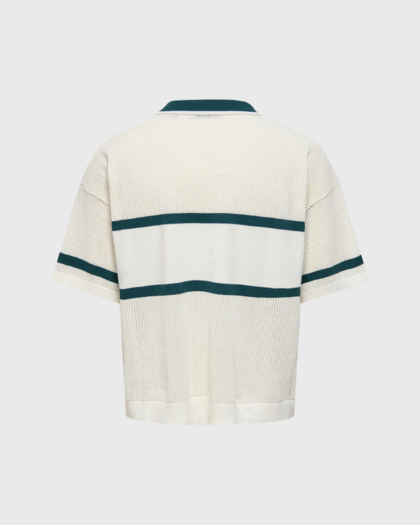 Only & Sons Ace Life Split Neck Polo Wit Groen achteraanzicht 