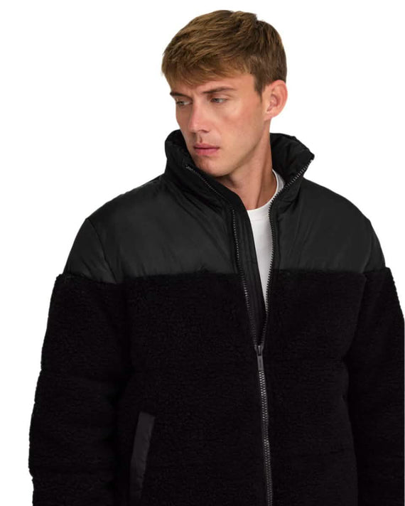 Only_SonsEliSherpaPufferJasZwartbovenkantmodel