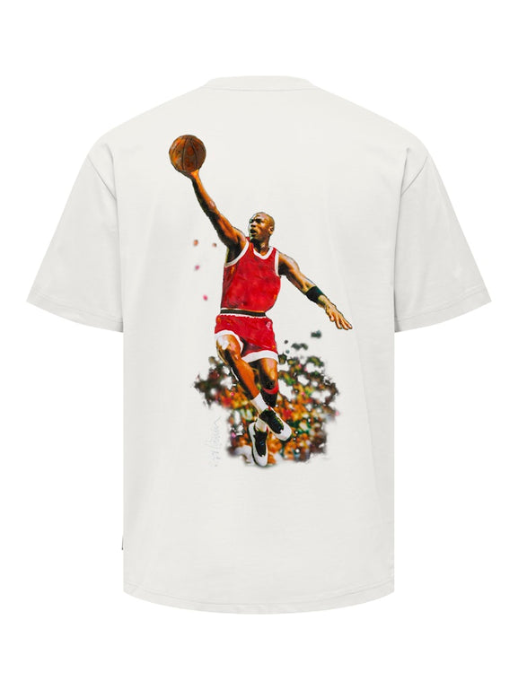 Only & Sons Jordan Jumping Man T-shirt Wit