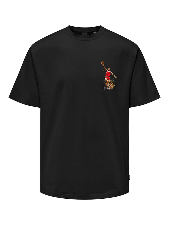 Only & Sons Jordan Jumping Man T-shirt Zwart