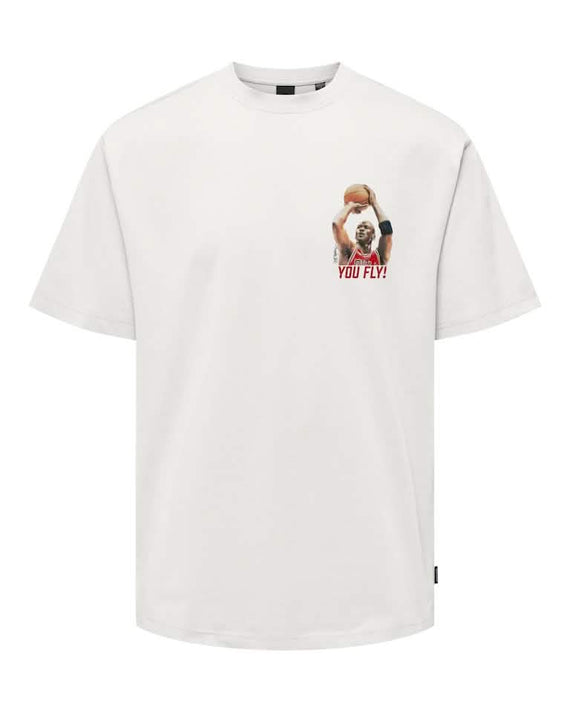 Only & Sons Jordan You Fly T-shirt Wit