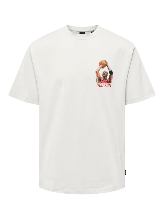 Only & Sons Jordan You Fly T-shirt Wit