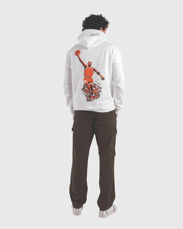 Only &amp; Sons Jordan Jumping Man Hoodie Wit achteraanzicht