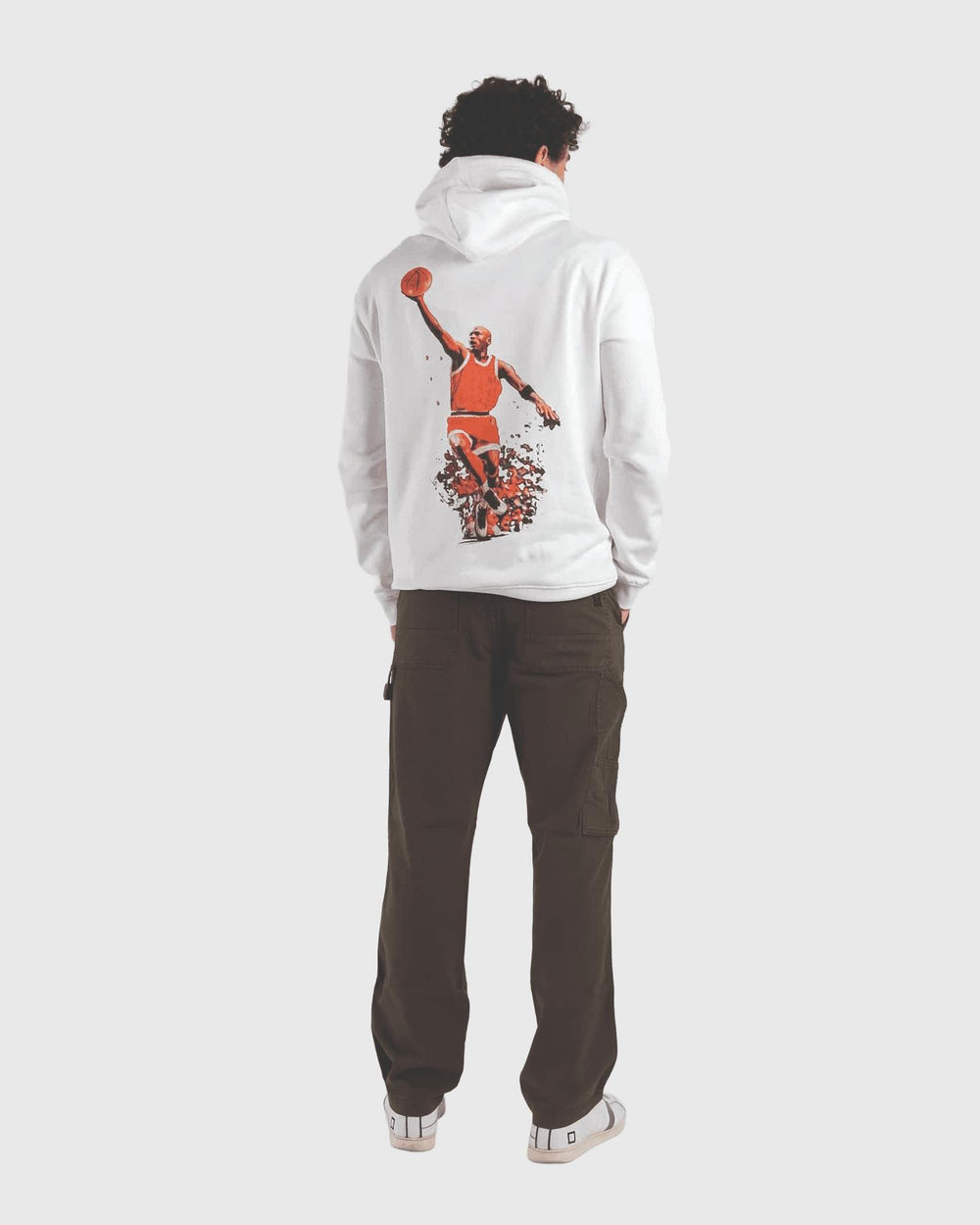Only &amp; Sons Jordan Jumping Man Hoodie Wit vooraanzicht