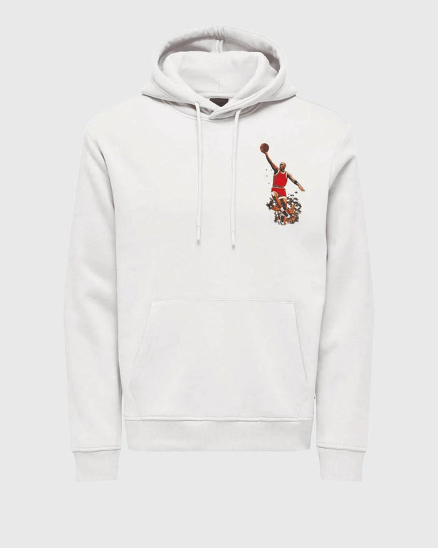 Only &amp; Sons Jordan Jumping Man Hoodie Wit vooraanzicht