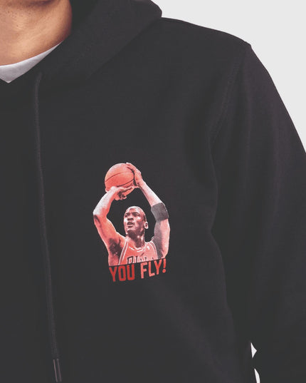 Only &amp; Sons Jordan You Fly Hoodie Zwart close up logo