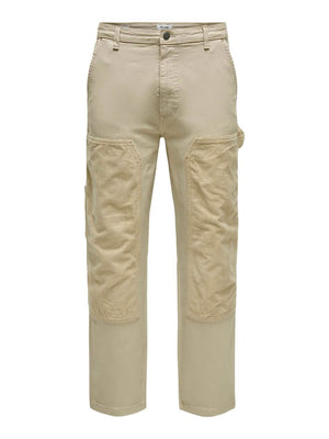 Only & Sons Fade Carpenter Loose Fit Langebroek Beige