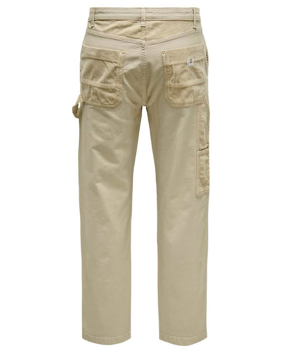 Only & Sons Fade Carpenter Loose Fit Lange Hose Beige