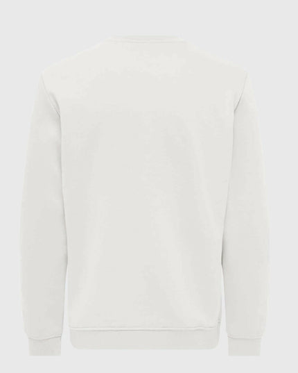 Only &amp; Sons Jordan Reg Crew Sweater Wit achter