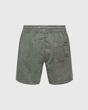 Only &amp; Sons Tel Corduroy Short Groen achter aanzicht