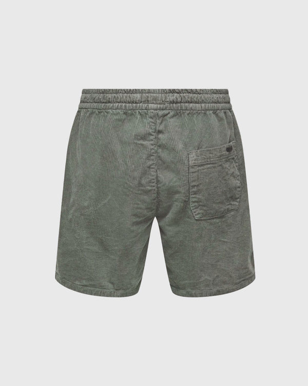 Only &amp; Sons Tel Corduroy Short Groen achter aanzicht