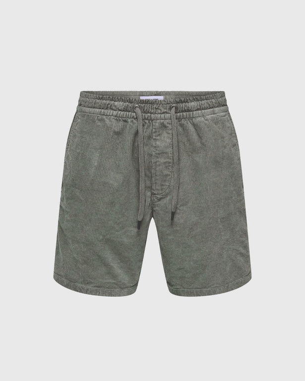 Only &amp; Sons Tel Corduroy Short Groen vooraanzicht