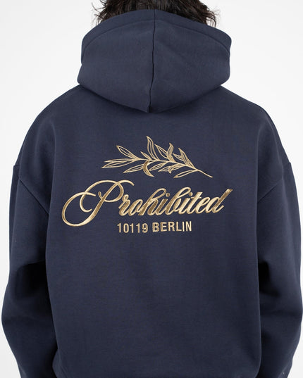Prohibited PB Leaf Hoodie Donkerblauw