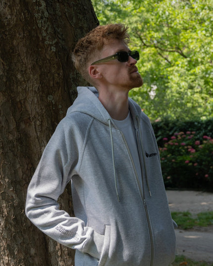 Burned Zip Hoodie Grijs