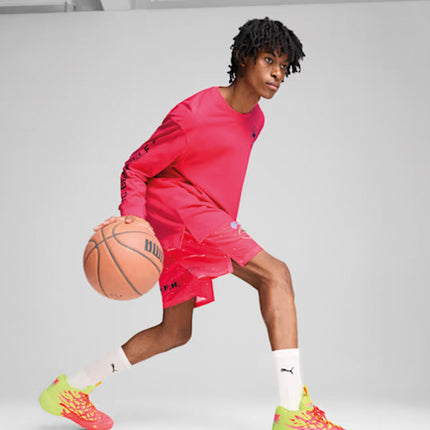 Puma MB.04 1Love Basketbalschoen Geel/Roze