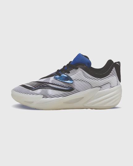 Puma All-Pro NITRO 2 Shammgod Basketbalschoen Zwart Wit lINKS neusaanzicht