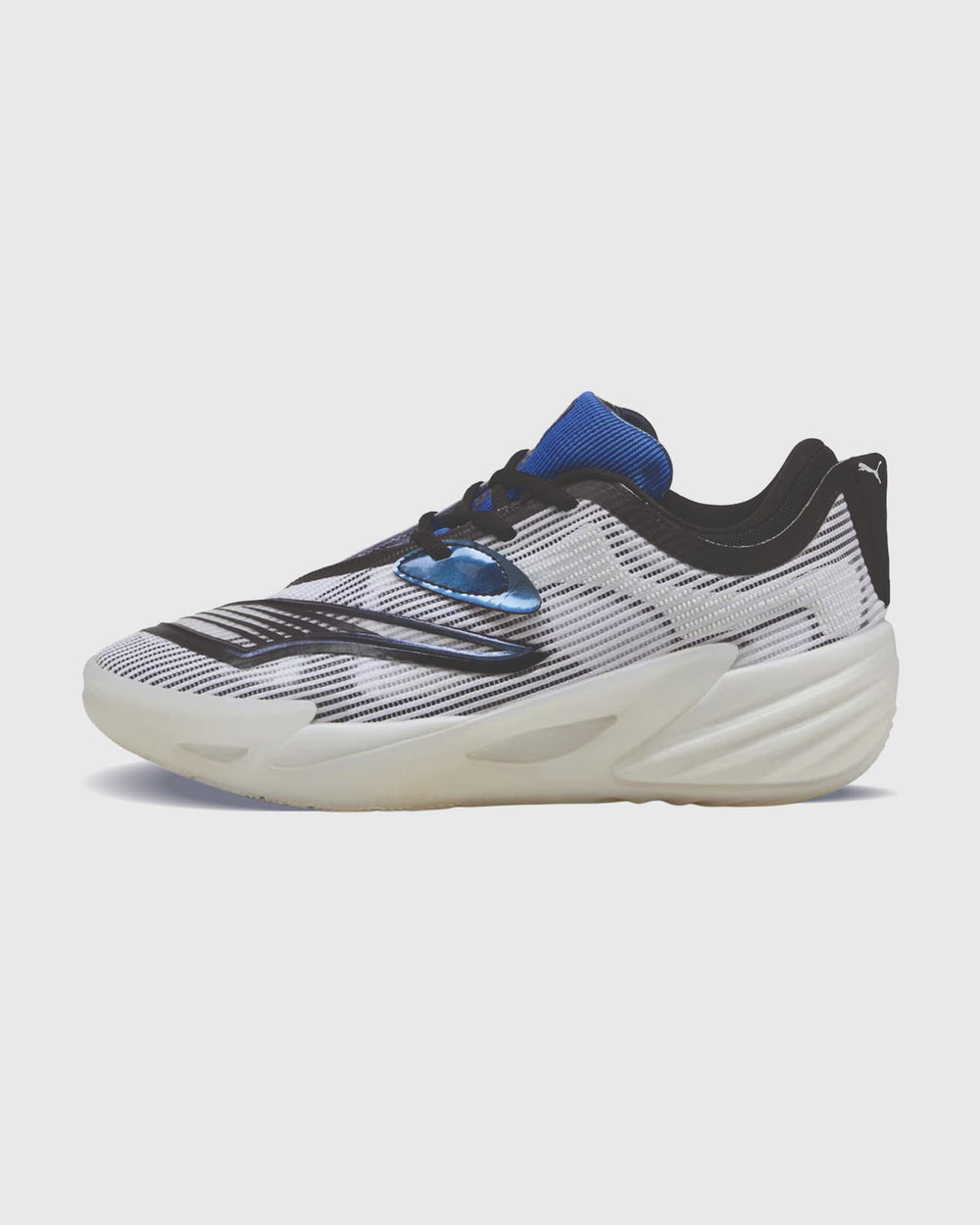 Puma All-Pro NITRO 2 Shammgod Basketbalschoen Zwart Wit lINKS neusaanzicht