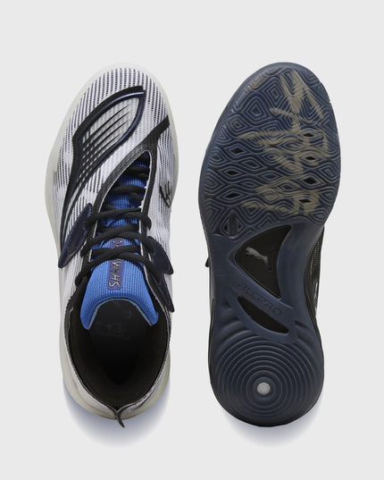 Puma All-Pro NITRO 2 Shammgod Basketbalschoen Zwart Wit boven en onder aanzicht