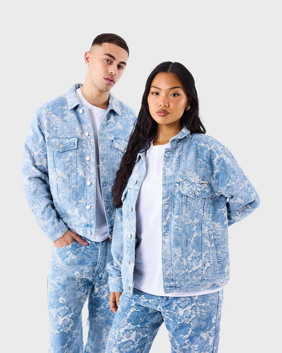 Project X Paris Abstract pattern Denim Jacket Blauw