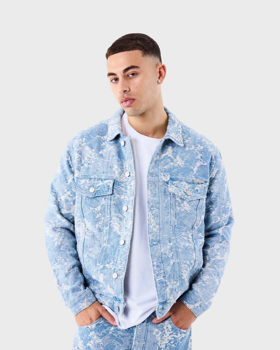 Project X Paris Abstract pattern Denim Jacket Blauw