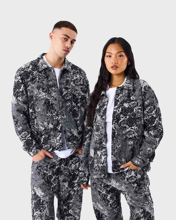 Project X Paris Abstract pattern Denim Jacket Grijs