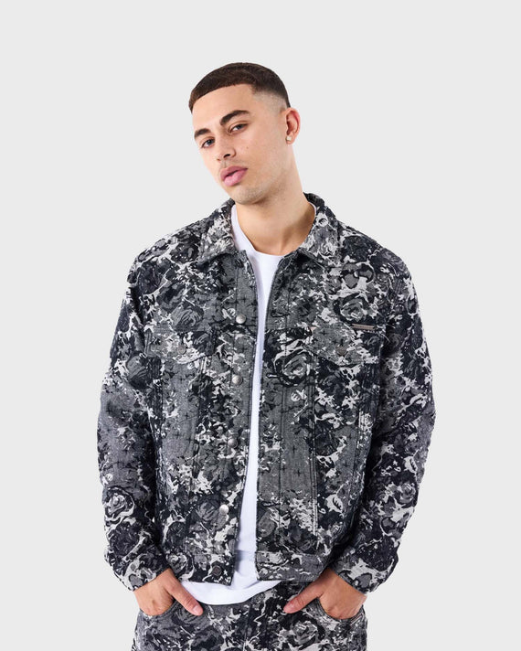 Project X Paris Abstract pattern Denim Jacket Grijs