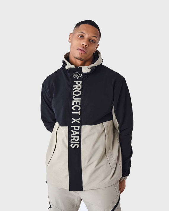 Project X Paris Colorblock Trainingsjas Zwart Beige