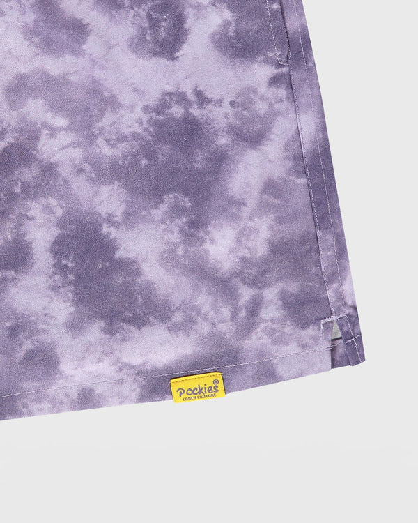 Pockies Purple Party Boxers close up geel paars label