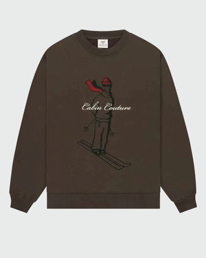 Pockies Ski Crew Sweater Bruin no model voor