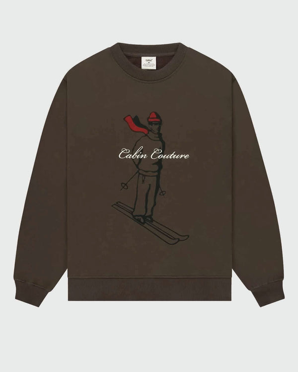 Pockies Ski Crew Sweater Bruin no model voor