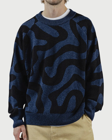 Pockies Swirl Knit Sweater Navy voor