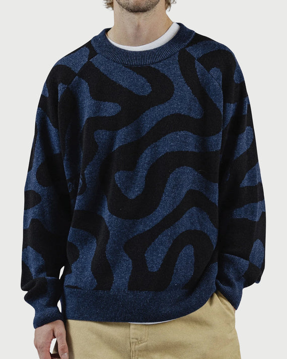 Pockies Swirl Knit Sweater Navy voor