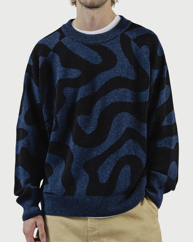 Pockies Swirl Knit Sweater Navy voor